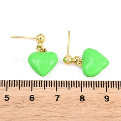 Valentinstag-Herzohrstecker aus Messing und Emaille&nbsp;EJEW-Z164-19G-04