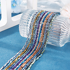 13 brins de perles de verre galvanisées transparentes de 13 couleurs&nbsp;EGLA-TADJ0001-14