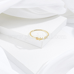 1 pz lettera ottone strass anelli polsino aperto per le donne&nbsp;AJEW-LP0004-47W-G