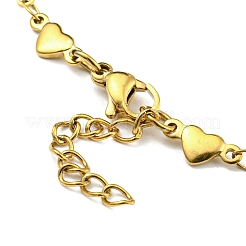 Bracelet chaîne à maillons cœur et fleur en émail&nbsp;BJEW-A142-05G