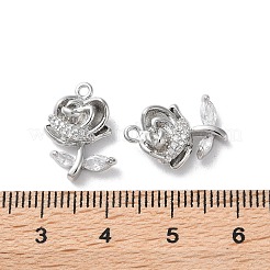 Pendenti in zirconi cubici trasparenti in micro pavè di ottone&nbsp;KK-Z049-02P