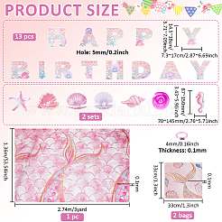 1 Beutel Fischschuppen Muster Papier Wort Happy Birthday hängende Luftschlange&nbsp;DIY-NB0015-16