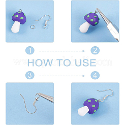 Kit fai da te per realizzare orecchini pendenti a forma di fungo&nbsp;DIY-CA0003-91
