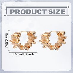 1 paire de boucles d'oreilles créoles en laiton pour femme&nbsp;EJEW-LP0003-70G