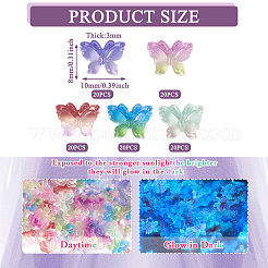 100 Stück 5 Farben leuchtende Harz-Cabochons&nbsp;MRMJ-TA0001-22