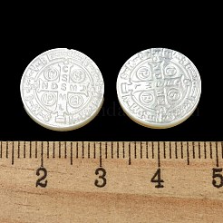Cabochon di conchiglia bianca naturale intagliata&nbsp;SSHEL-N038-06B-09