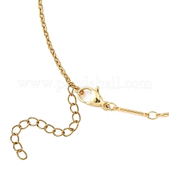 Collares de cadena de eslabones de barra de latón y cadena de cable de acero inoxidable 304 para mujer&nbsp;NJEW-JN05547-01