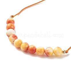 Pulsera redonda de cuentas trenzadas de jade blanco natural&nbsp;BJEW-JB07969-03