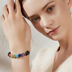 1 Stück Yoga-Chakra-Schmuck-Stretch-Armbänder&nbsp;BJEW-DJ0001-35B