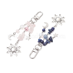 3 pz 3 stili pendenti con pietre preziose naturali e sintetiche&nbsp;HJEW-TA00448