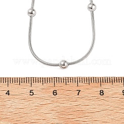 304 Edelstahl Kugel Runde Schlangenkette Halsketten&nbsp;NJEW-B131-02P