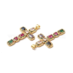 Placage en rack pendentifs en zircone cubique micro pavés en laiton écologiques&nbsp;X-KK-A177-05G