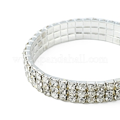 4 stücke 3 stil messing strass tennis stretch-armband-sets für freundin&nbsp;BJEW-FS0001-06
