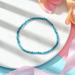 3 mm natürliche Apatit-Stretch-Armbänder mit facettierten runden Perlen für Damen&nbsp;BJEW-JB10842-03