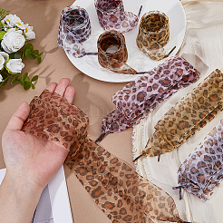 4 Paar 4 Farben Polyester-Schnürsenkel mit Leopardenmuster&nbsp;DIY-FH0009-68