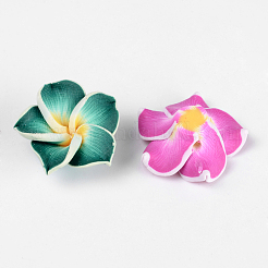 Handgemachten Polymer Clay 3 d Blume Plumeria Perlen&nbsp;CLAY-Q192-20mm-M