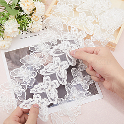 3 yard 3 styles de bordure en dentelle papillon brodée en polyester&nbsp;OCOR-BC0006-47