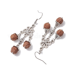 Orecchini pendenti rudraksha naturali&nbsp;EJEW-TA00537