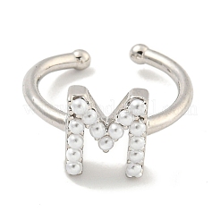 Anillos de puño abiertos de latón chapado en rack para mujer&nbsp;RJEW-F162-01P-M