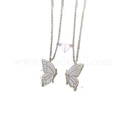 2 pz collana di amicizia con ciondolo a farfalla luminoso magnetico in lega smaltata&nbsp;FS-WG3F676-01