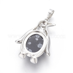 Natur Schneeflocken-Obsidian Anhänger&nbsp;G-L512-A08