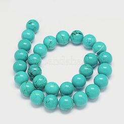 Fili di perle rotonde di magnesite naturale&nbsp;TURQ-E022-38B-14mm