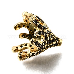 Perles micro zircon cubique noires en laiton&nbsp;KK-V011-26G