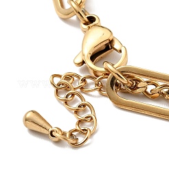 Mehrreihiges Armband mit Herz- und rundem Kugelanhänger&nbsp;BJEW-G639-24G