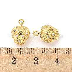 Pendentifs avec zircon cubiques à micro-pavés en laiton&nbsp;KK-K369-02G-03