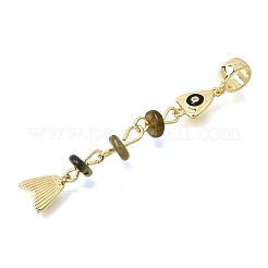 Ciondoli pendenti europei in ottone con pavé di zirconi cubici&nbsp;GG-CBA3401-01G-A03