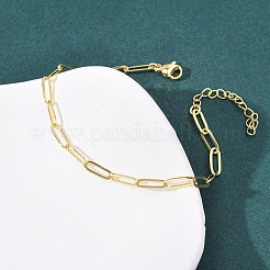 Messing-Büroklammerketten-Armbänder für Frauen&nbsp;BJEW-C140-24G
