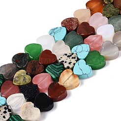 Mezcló los abalorios de piedra hebras naturales y sintéticas&nbsp;G-Q608-21