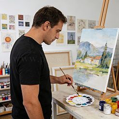 10 paleta de pintura plástica para artistas con flores&nbsp;AJEW-GL0003-39