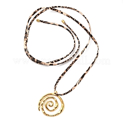 Halsketten mit Spiralanhänger aus Edelstahl 304 mit Leopardenmuster und Kunstlederband für Damen&nbsp;NJEW-K289-02G