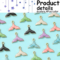 24pcs 6 pendentifs en alliage de couleurs&nbsp;ENAM-FS0002-04