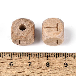 Gravierte Buchenholzperlen&nbsp;WOOD-N022-08