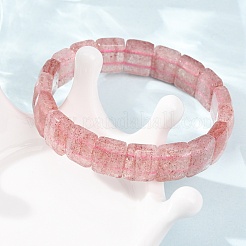Elastische Armbänder aus synthetischen Erdbeerquarzperlen für Damen und Herren&nbsp;G-K303-02K