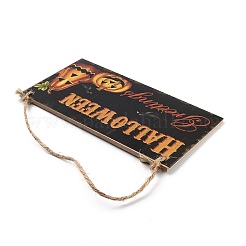 Porte en bois halloween suspendu panneau de bienvenue&nbsp;HJEW-Z002-02D