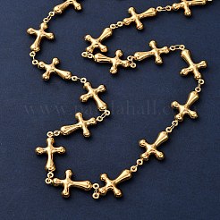 Halsketten mit Kreuzgliedern aus Edelstahl 304 für Damen&nbsp;NJEW-G178-03G-01