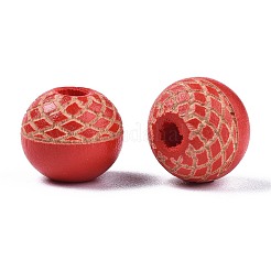 Bemalte Naturholzperlen&nbsp;WOOD-S057-072N