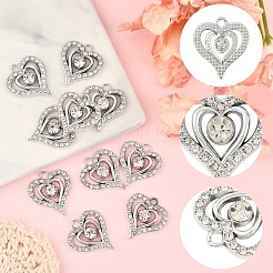 10 Uds colgantes de rhinestone de cristal de aleación&nbsp;ALRI-YW0001-27