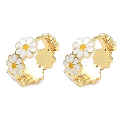 Boucles d'oreilles créoles en laiton émaillé pour femme&nbsp;EJEW-A167-27A-01