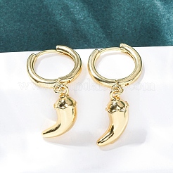 Boucles d'oreilles créoles en laiton chili&nbsp;EJEW-Q015-17G