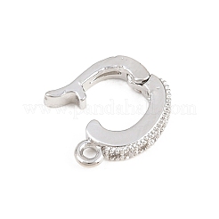Micro pavé di ottone trasparente cubic zirconia piegato su fermagli&nbsp;KK-H268-08P