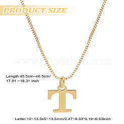 1 pz 304 collane con ciondolo a forma di lettera in acciaio inossidabile&nbsp;NJEW-LP0001-38T-G