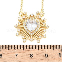 Collane con pendente a forma di cuore in ottone&nbsp;KK-CBA4547-11G