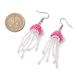 Pendientes colgantes de medusas con cuentas de semillas de vidrio&nbsp;EJEW-MZ00435-05