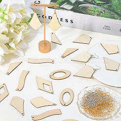 Kits de fabricación de pendientes colgantes de madera de diy&nbsp;DIY-SP0005-04