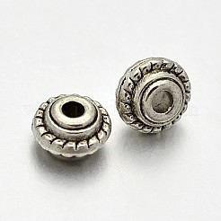 Perline distanziatore rondelle in lega stile tibetano&nbsp;PALLOY-E381-08AS-NR