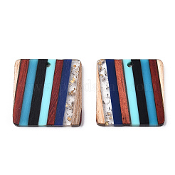Colgantes de resina y madera de nogal&nbsp;RESI-N039-15
